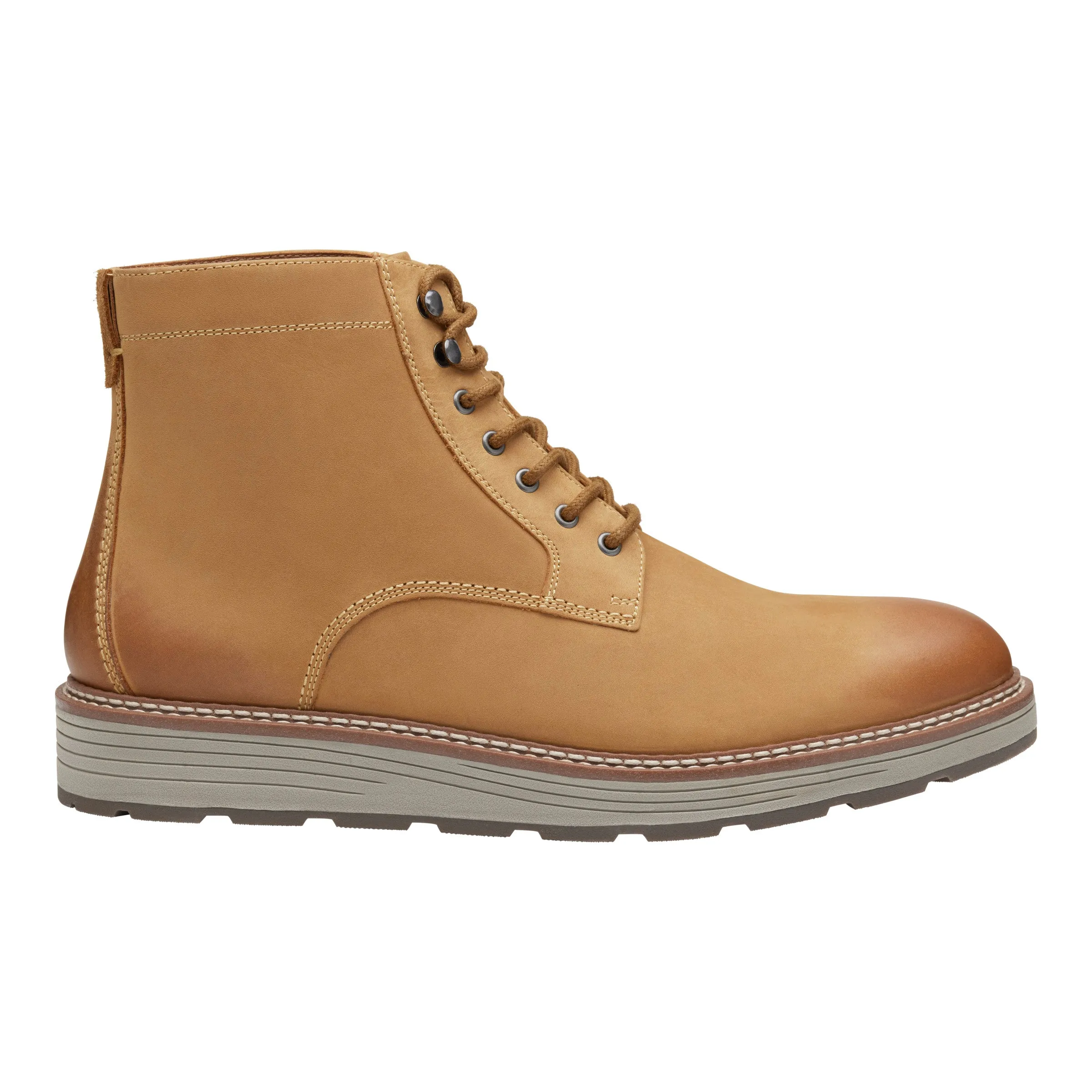 Men's Johnston & Murphy Upton Lug Plain Toe Boot Color: Light Tan (WATERPROOF)