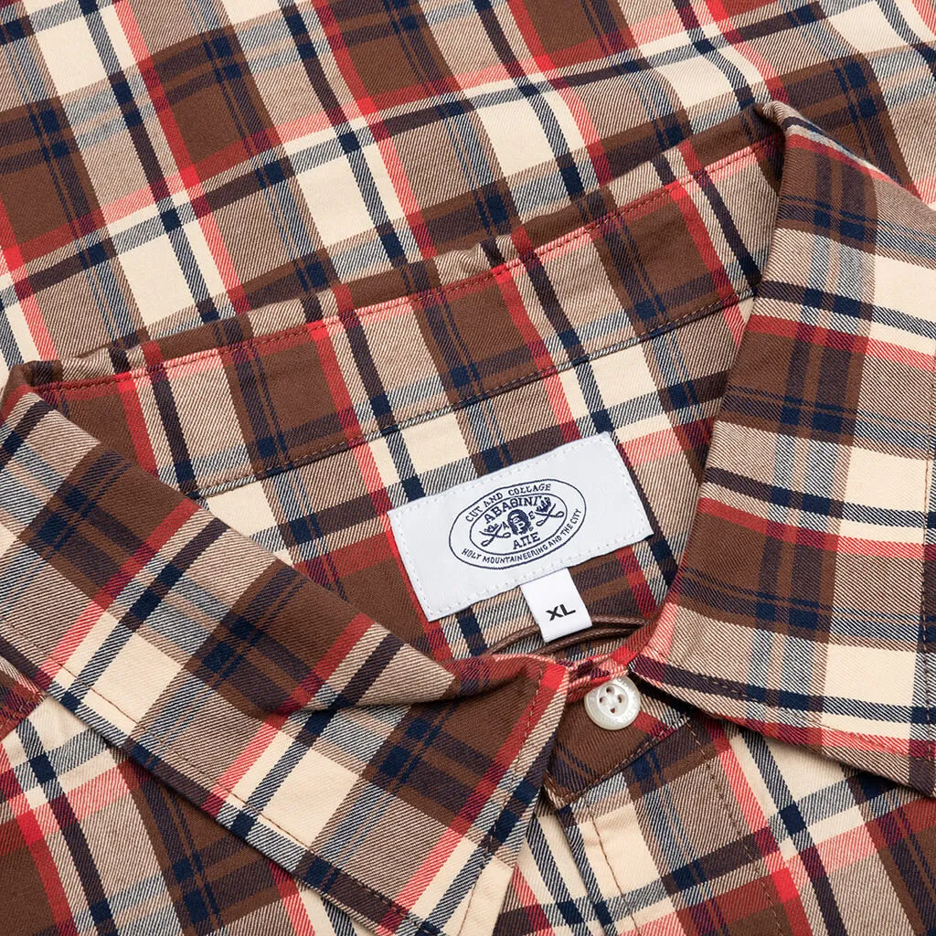 Mini Bape Check Loose Fit Shirt - Red