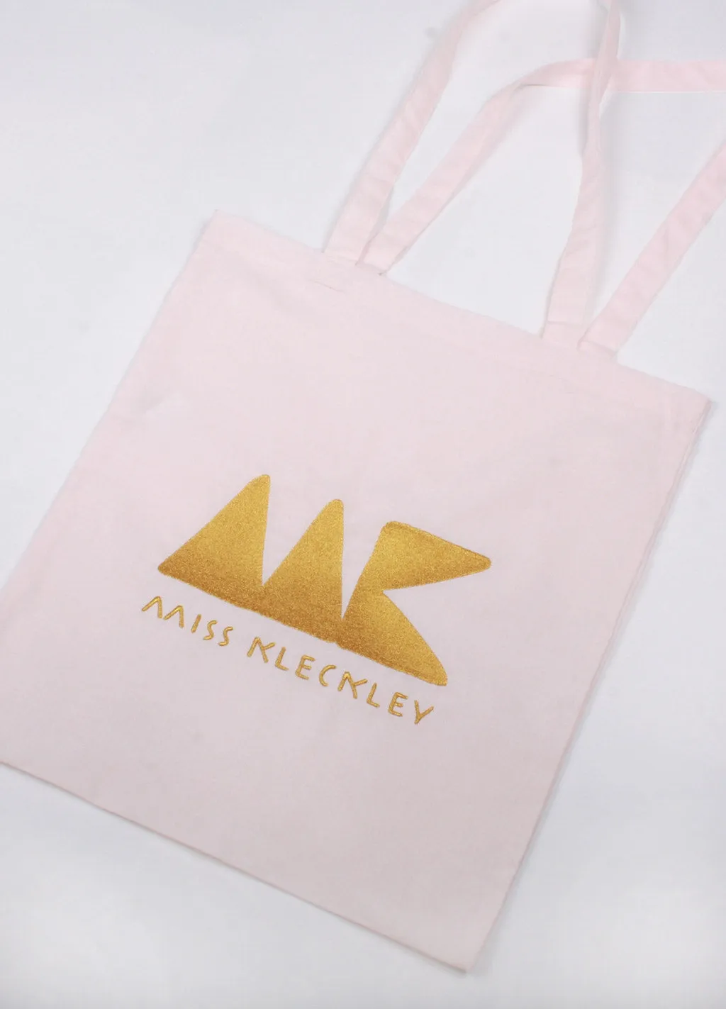 MISS KLECKLEY SOFT PINK & GOLD TOTE BAG