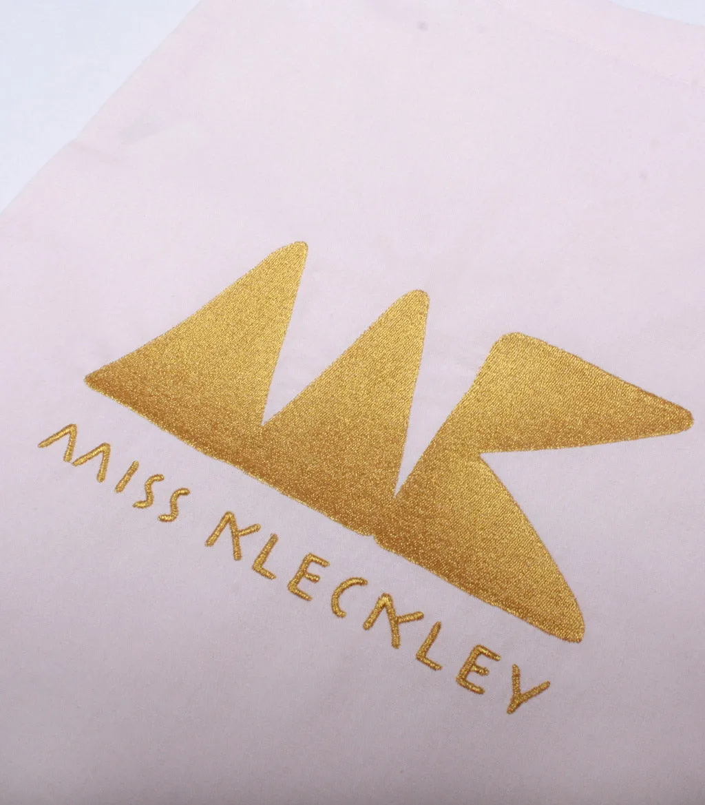 MISS KLECKLEY SOFT PINK & GOLD TOTE BAG