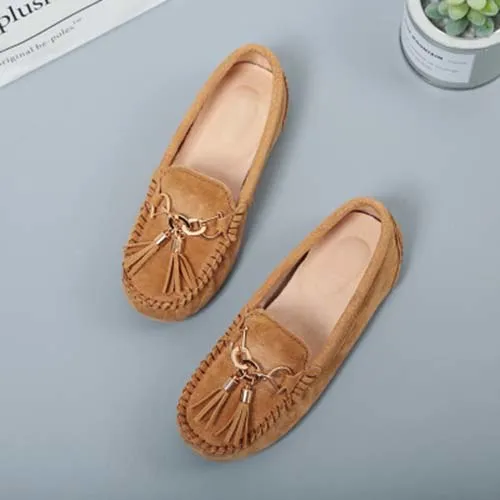 MIYAGINA Women Shoes Breathable Soft Leather Flat Loafers