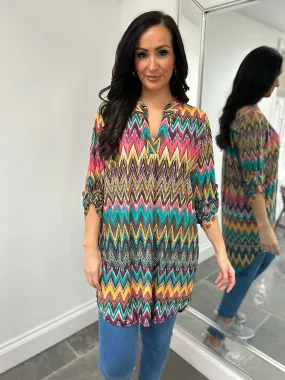 Multicolour Zig Zig Pattern Tunic Gloria