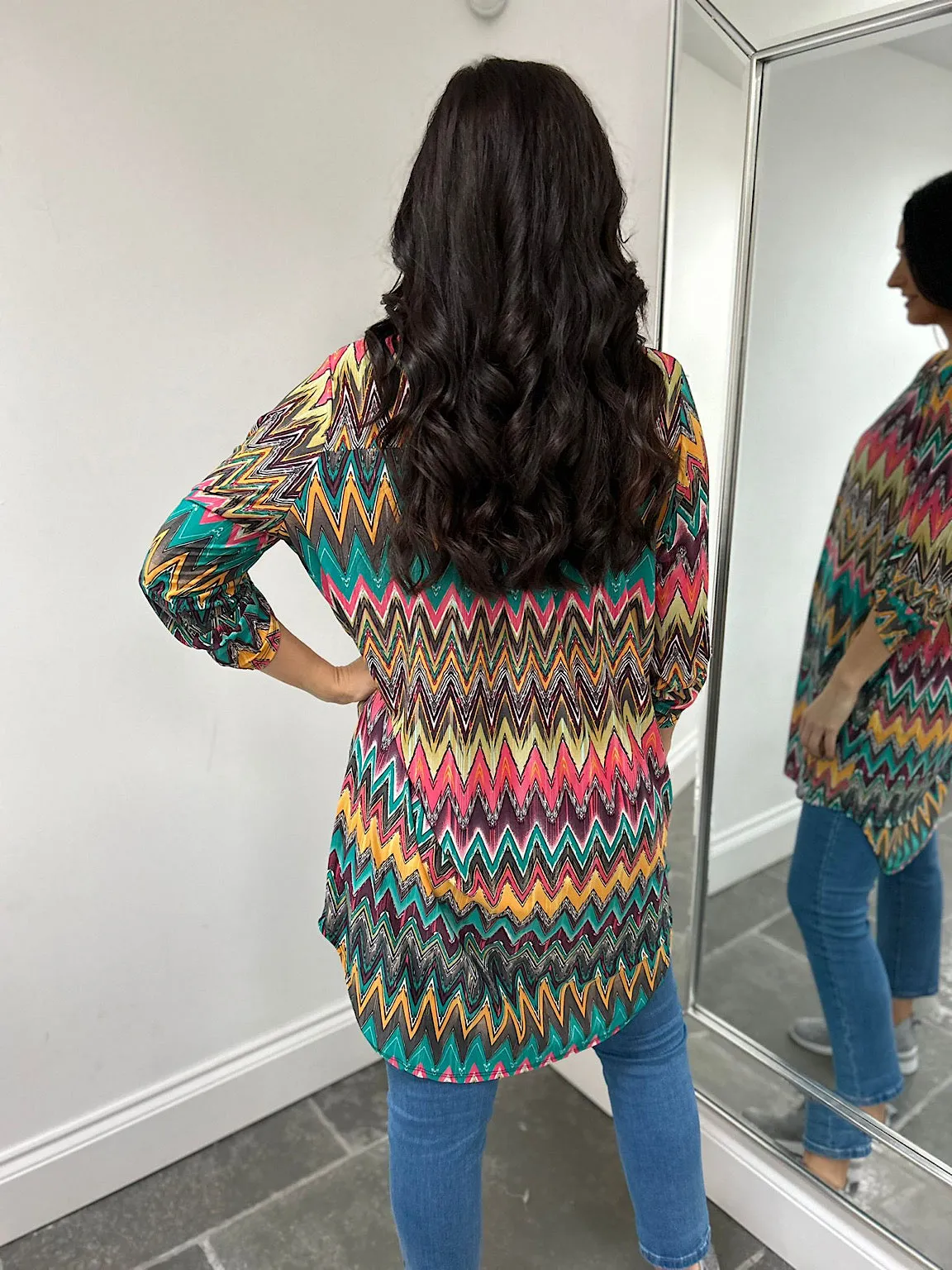 Multicolour Zig Zig Pattern Tunic Gloria