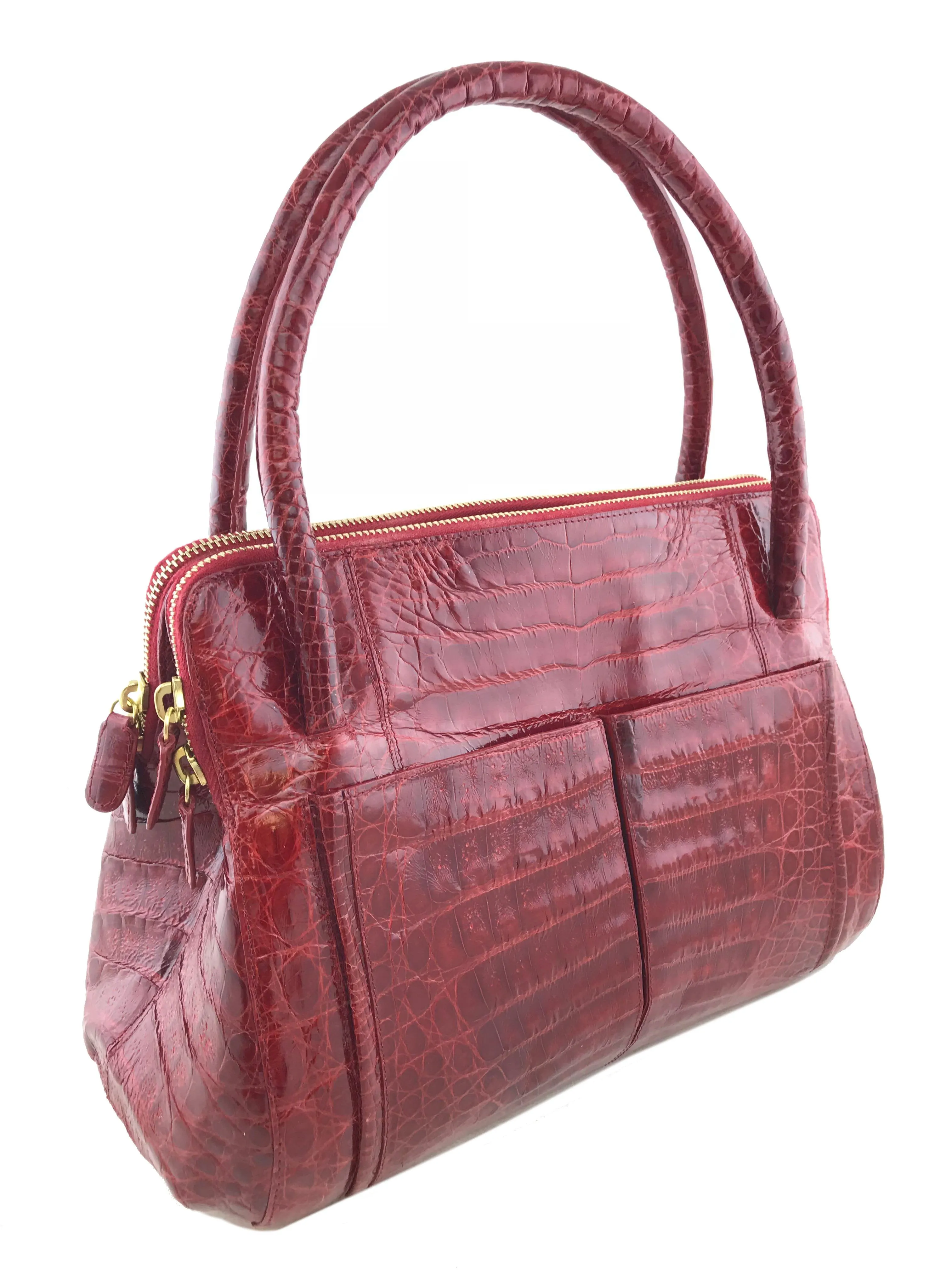 Nancy Gonzalez Crocodile Double Zip Tote Bag