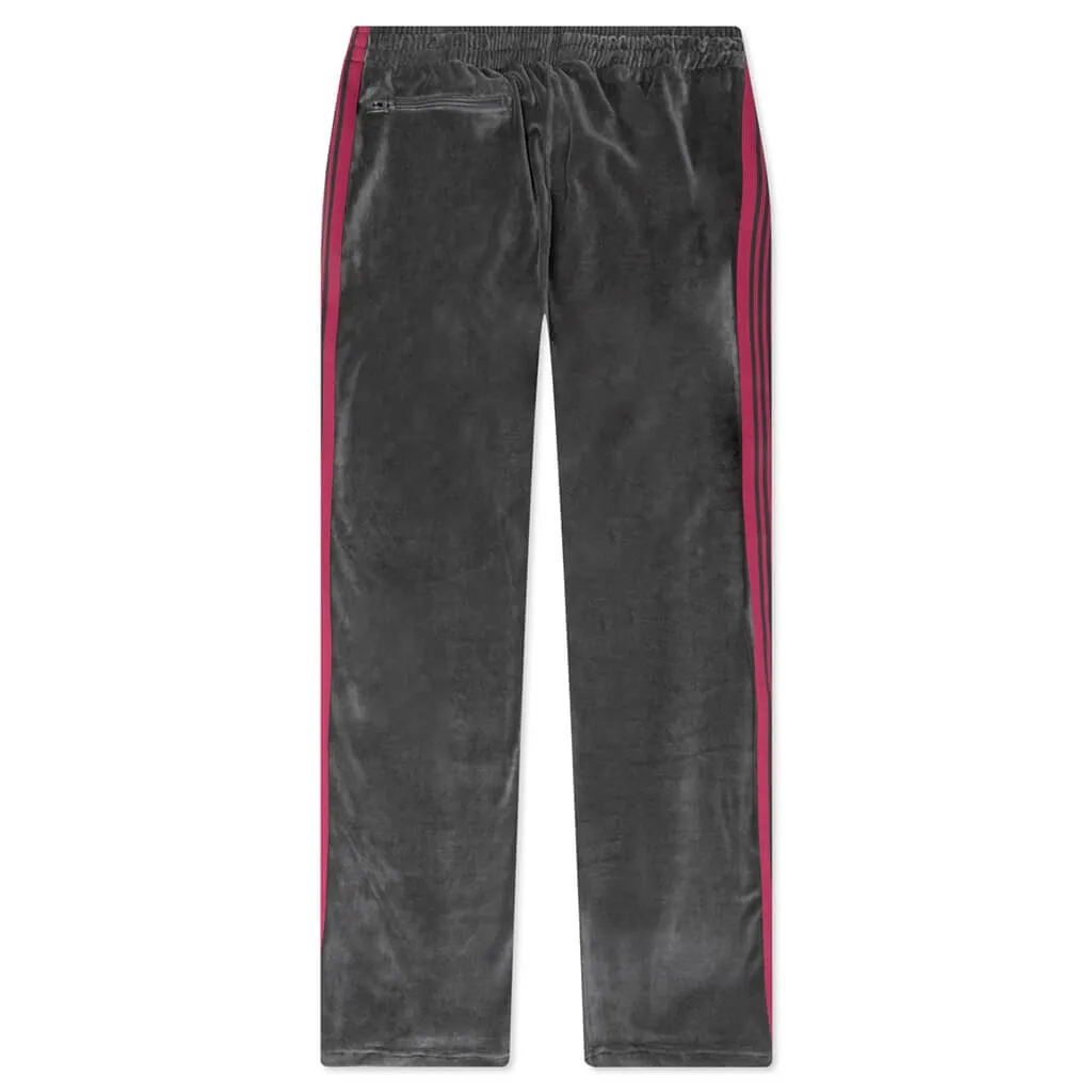 Narrow Track Pant C/PE Velour - Charcoal