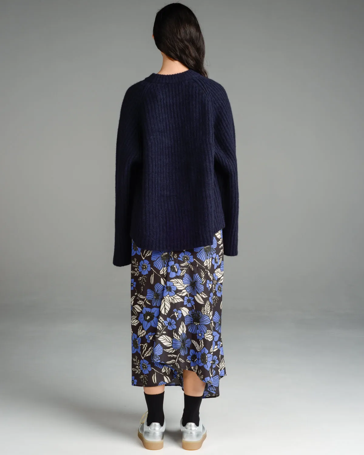 Navy Kalm Chunky Rib Sweater