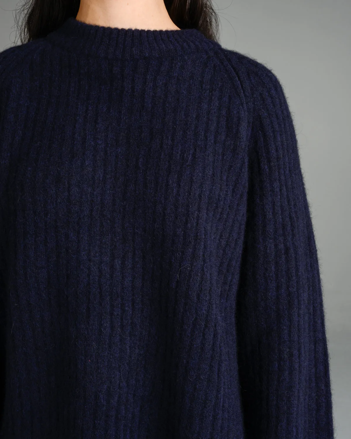 Navy Kalm Chunky Rib Sweater