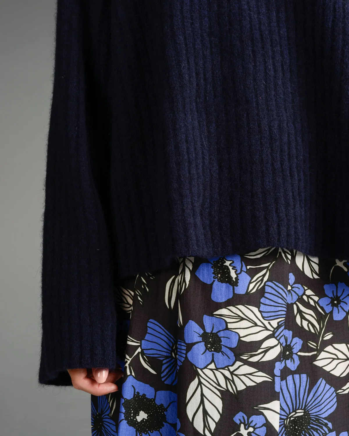 Navy Kalm Chunky Rib Sweater