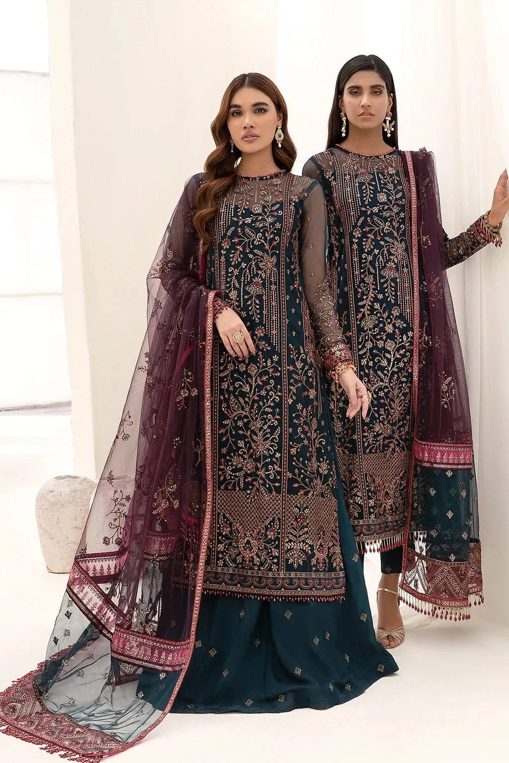 Nazneen By Zarif Embroidered Net Unstitched 3 Piece Suit - 01