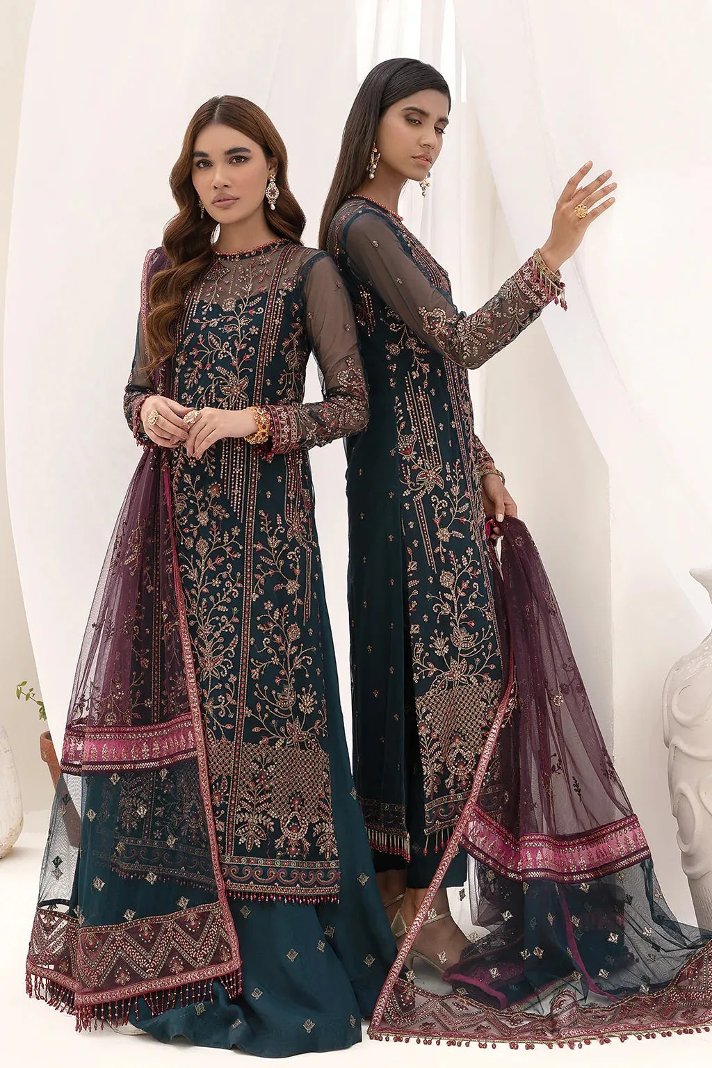 Nazneen By Zarif Embroidered Net Unstitched 3 Piece Suit - 01