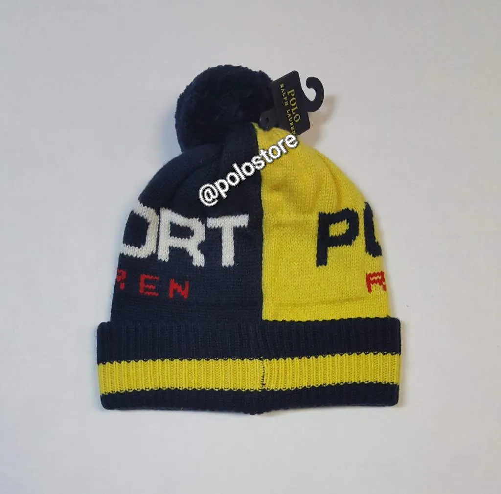 Nwt Polo Ralph Lauren Yellow/Navy Polo Sport Skully