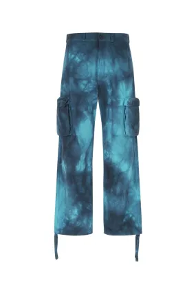 Off-White Mid Waist Tie-Dyed Cargo Trousers