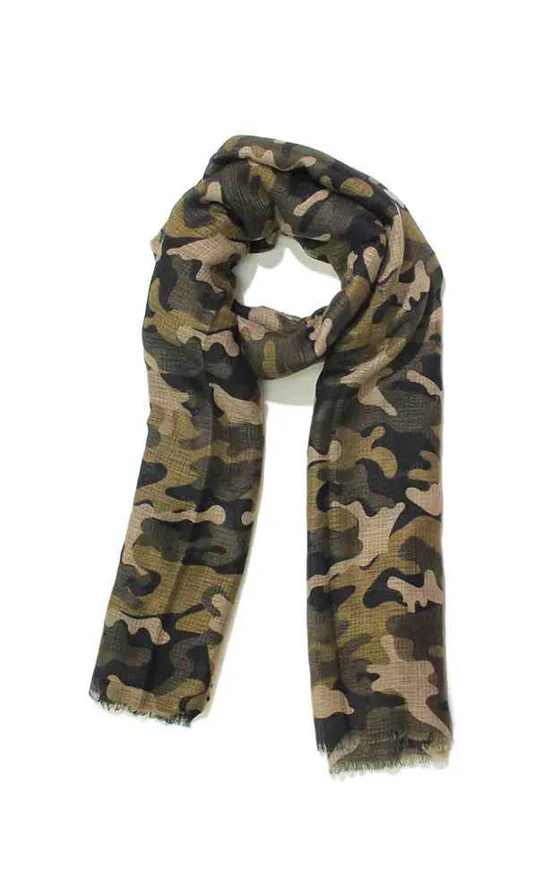 OP1C68 Camouflage Pattern Print Oblong Scarf