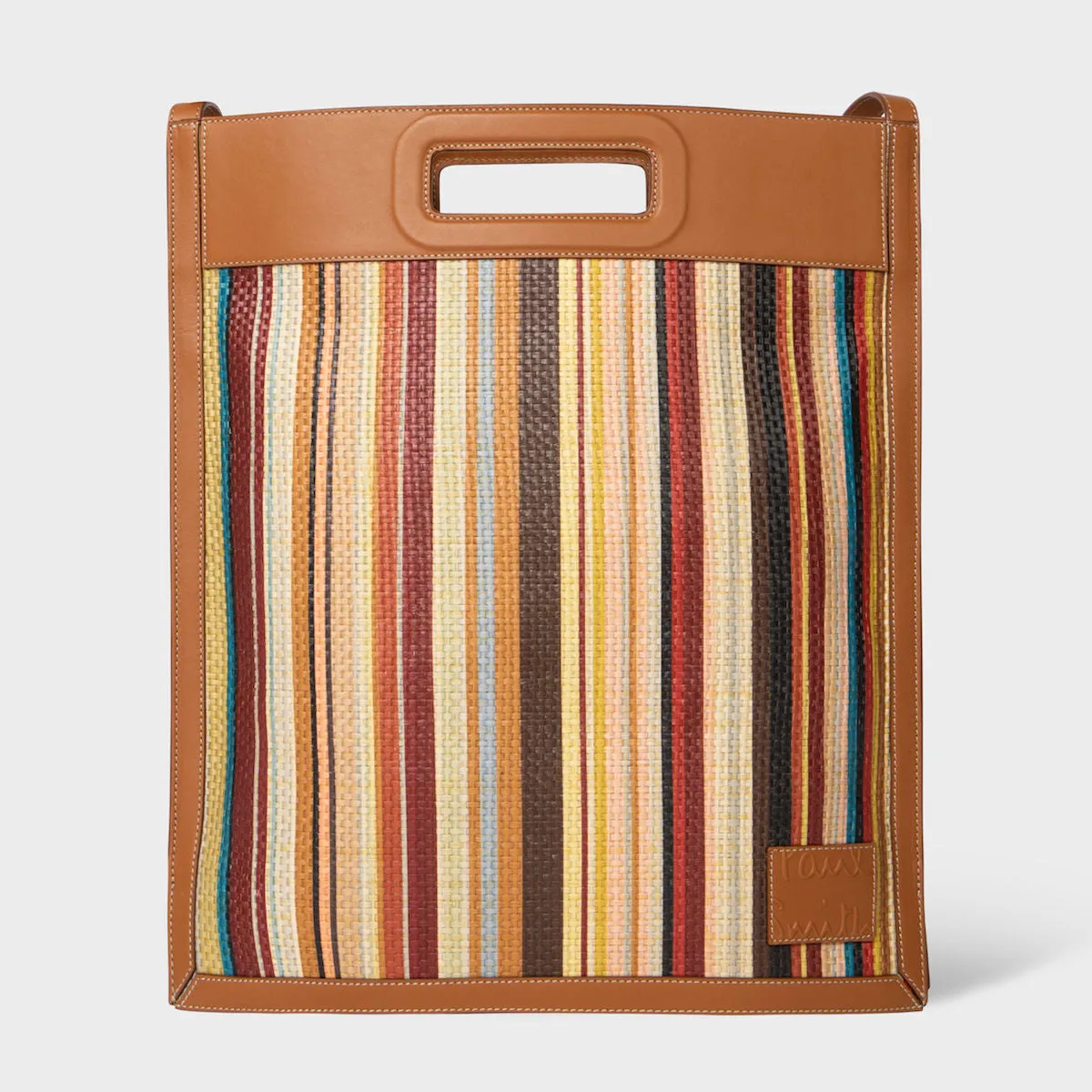 Paul Smith - 'Signature Stripe' Raffia Tote Bag