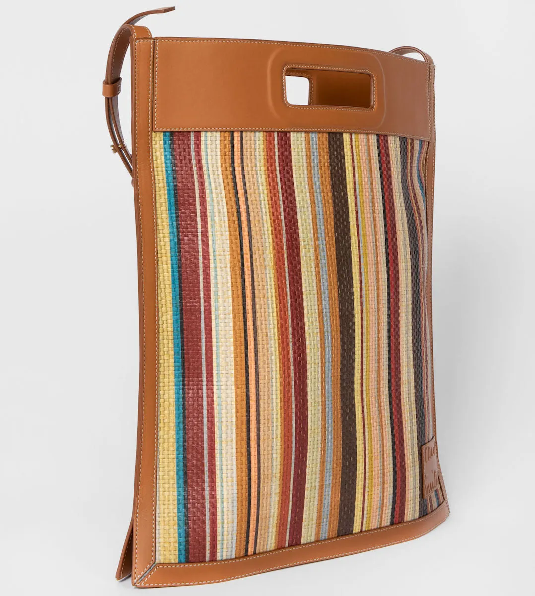 Paul Smith - 'Signature Stripe' Raffia Tote Bag