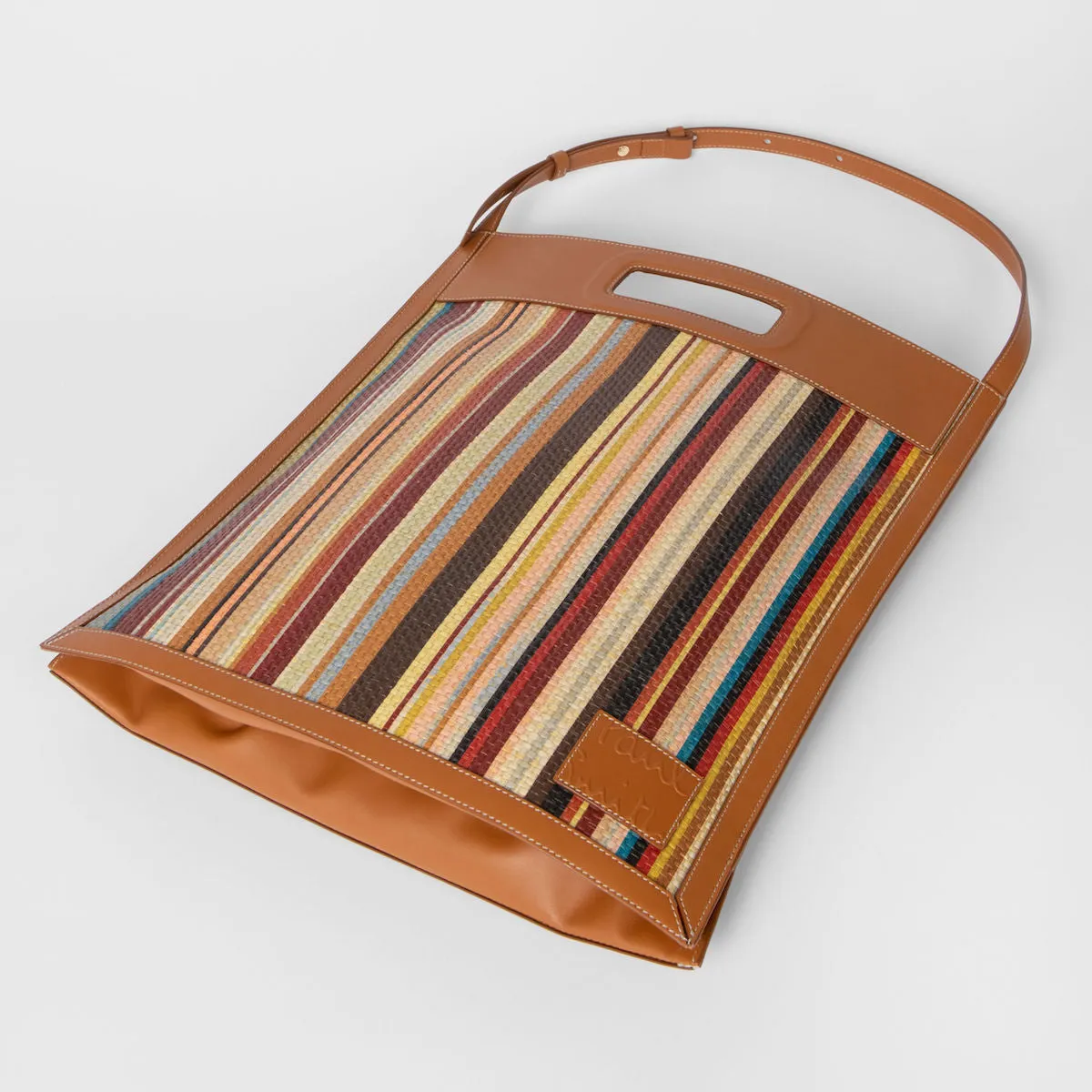 Paul Smith - 'Signature Stripe' Raffia Tote Bag