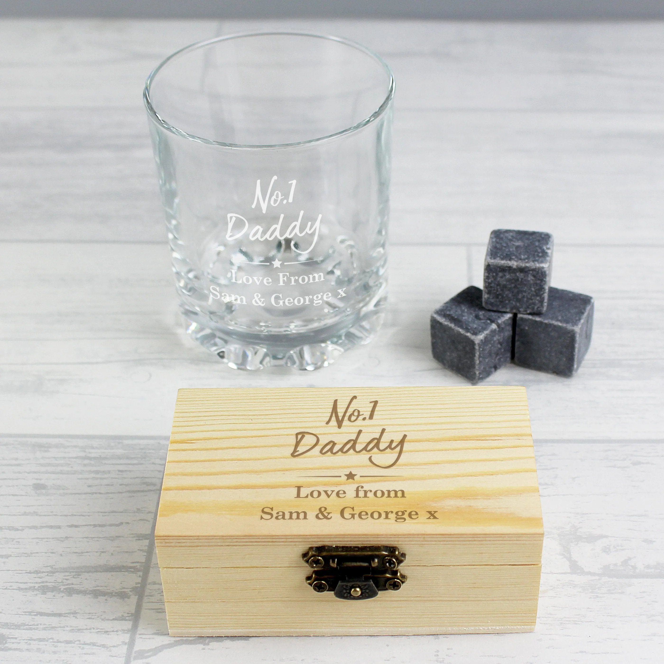 Personalised No.1 Cooling Stones & Glass Set