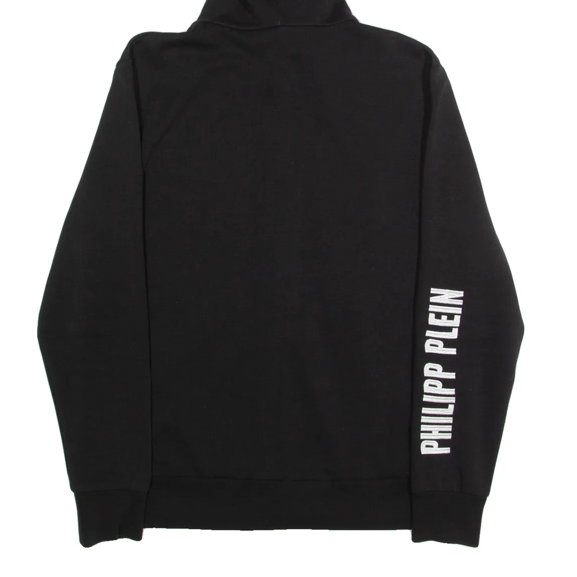 PHILIPP PLEIN Mens Black Hoodie Full Zip M