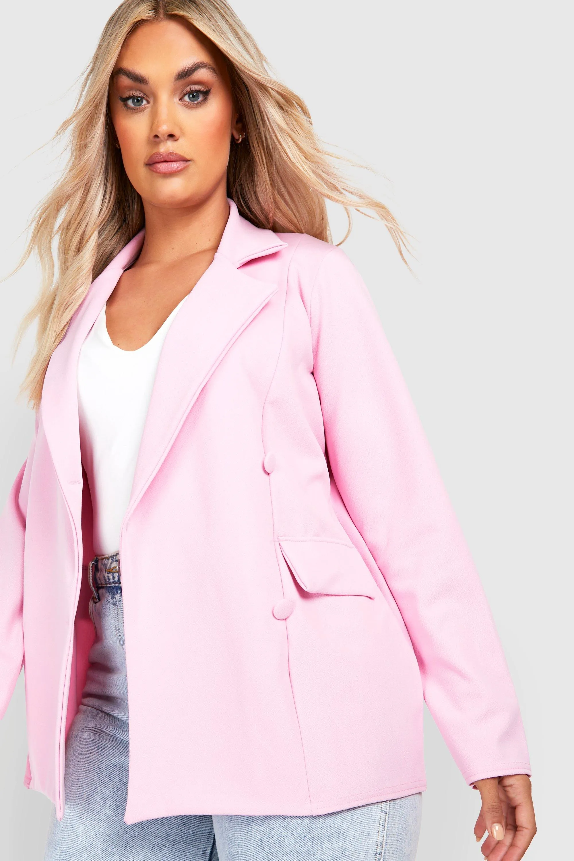 Plus Basic Oversized Blazer