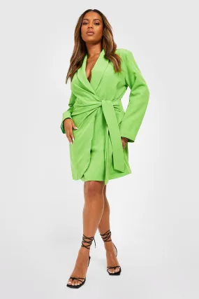 Plus Wrap Belted Blazer Dress