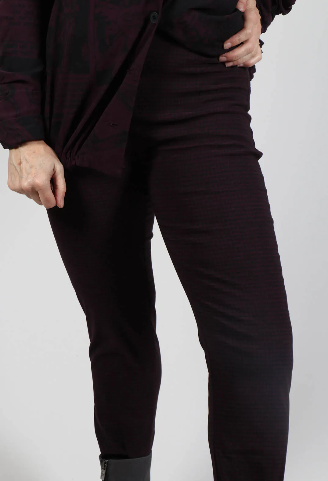 Pull On Skinny Fit Trousers in Ruby Print