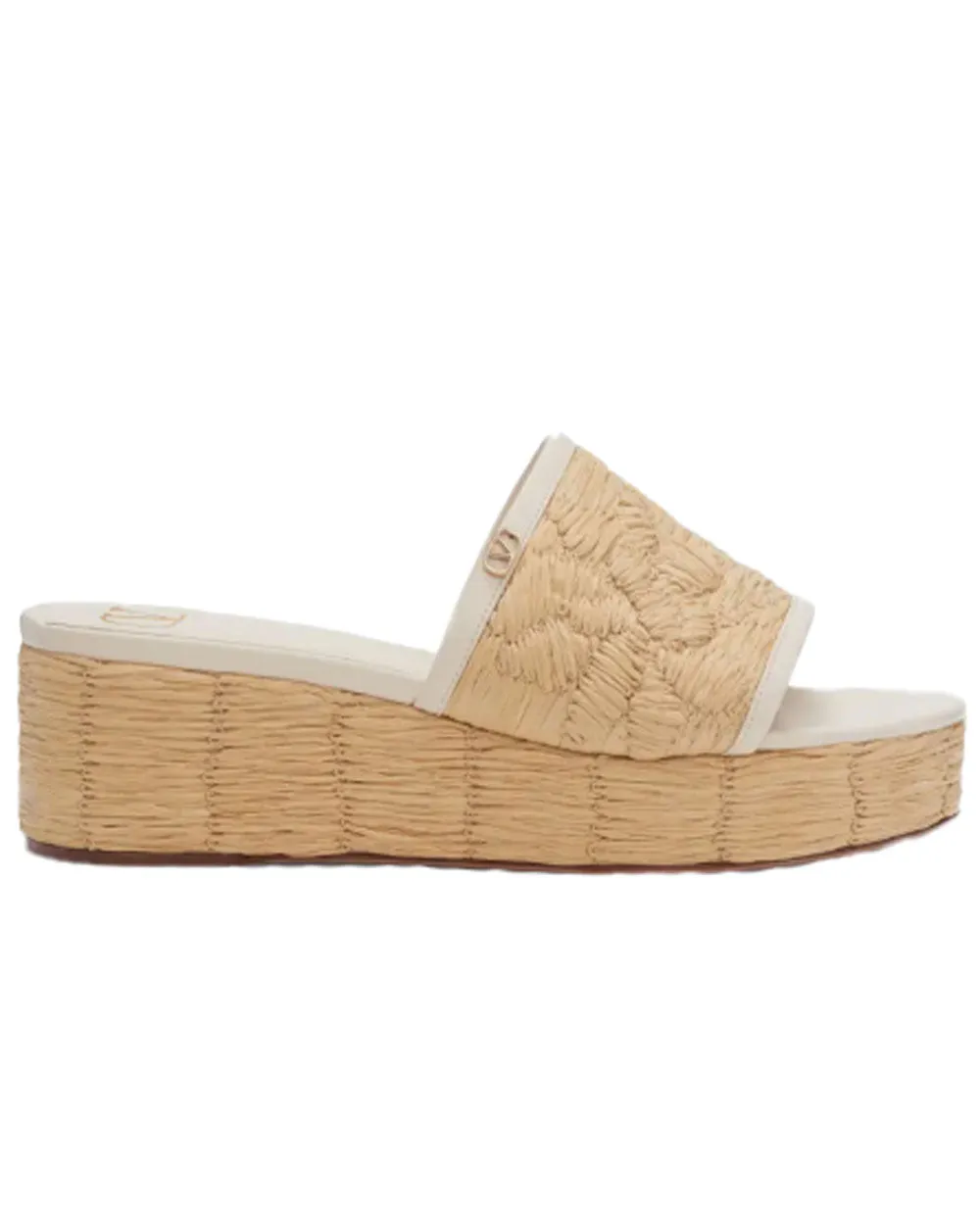 Raflower Platform Wedge Sandal in Ivory and Natural