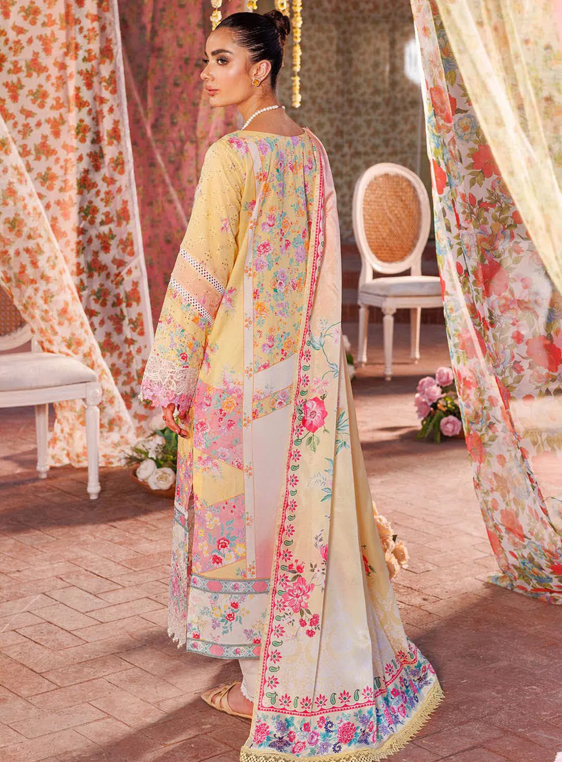 RajBari Printkari Exclusive Embroidered Lawn 3 Piece Unstitched Suit RBU24P EEL-3B