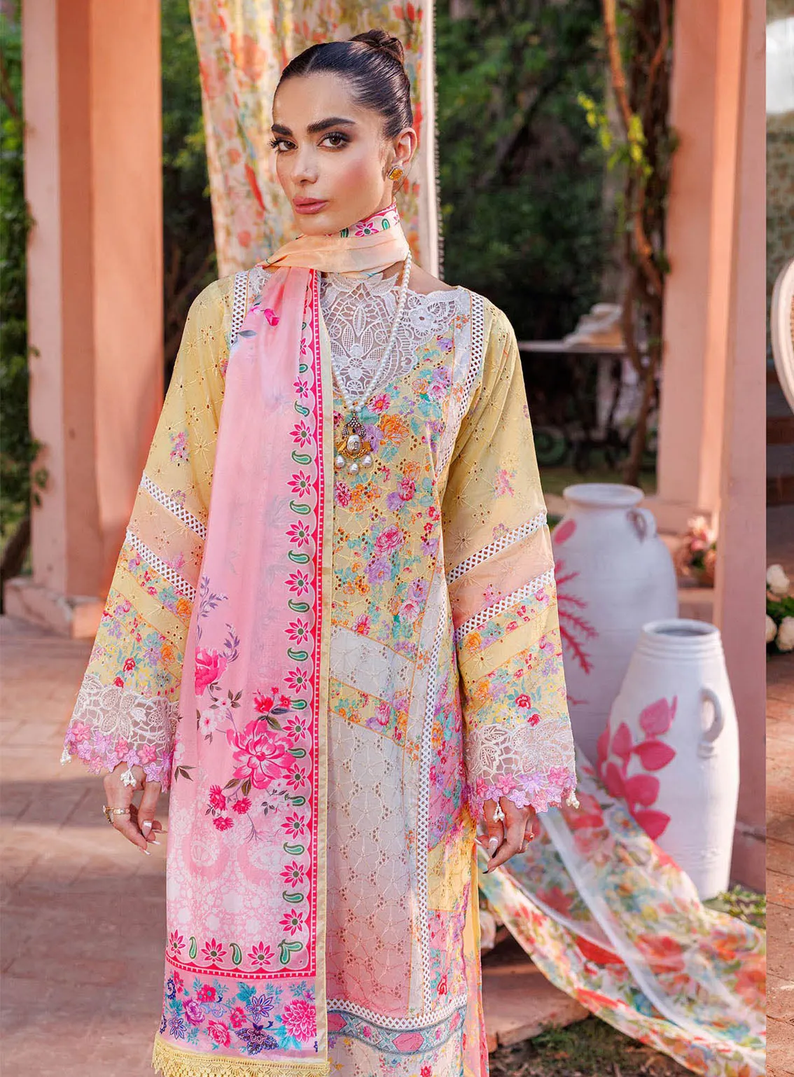 RajBari Printkari Exclusive Embroidered Lawn 3 Piece Unstitched Suit RBU24P EEL-3B