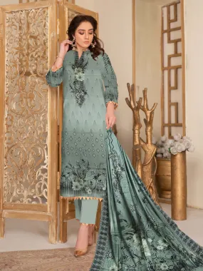 Rashk e Qamar Digital Printed Linen Unstitched 3Pc Suit D-09