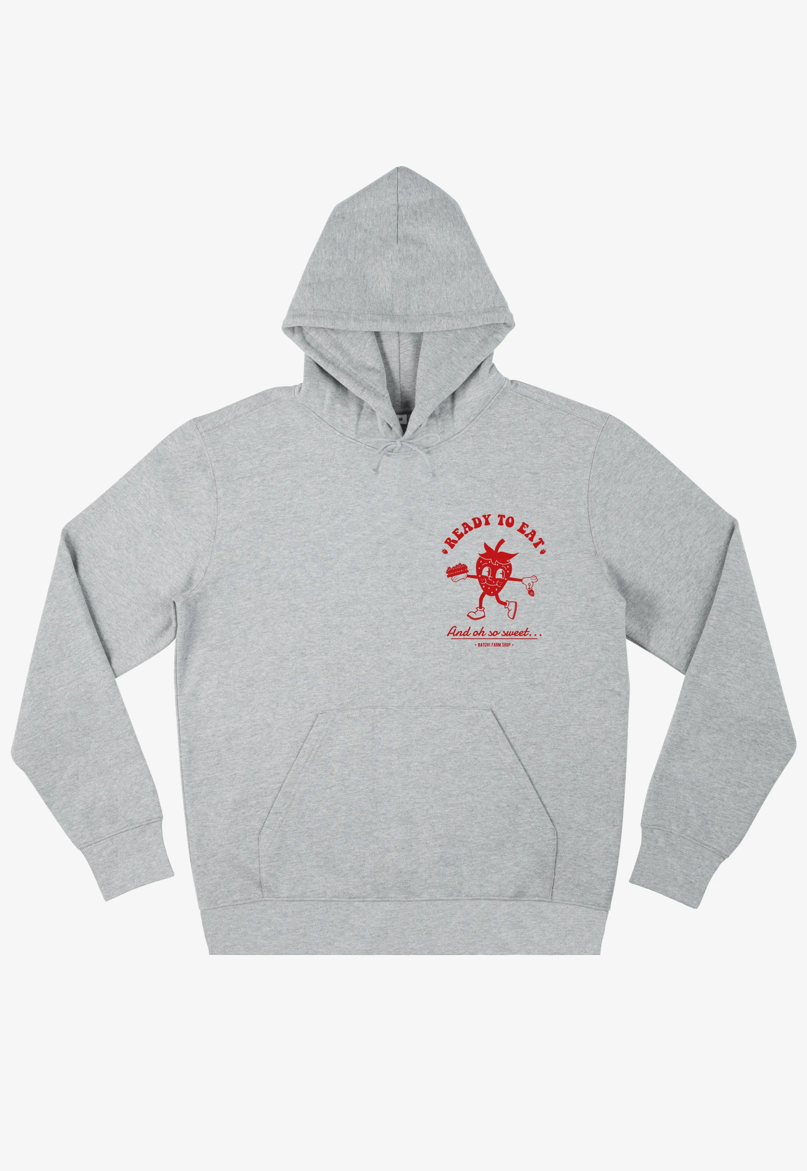 Ready To Eat Strawberry Graphic Hoodie in Grey