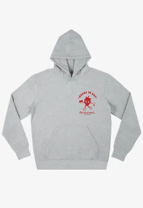 Ready To Eat Strawberry Graphic Hoodie in Grey