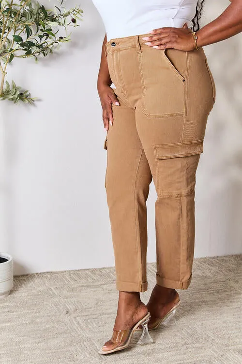 Risen High Waist Straight Jeans