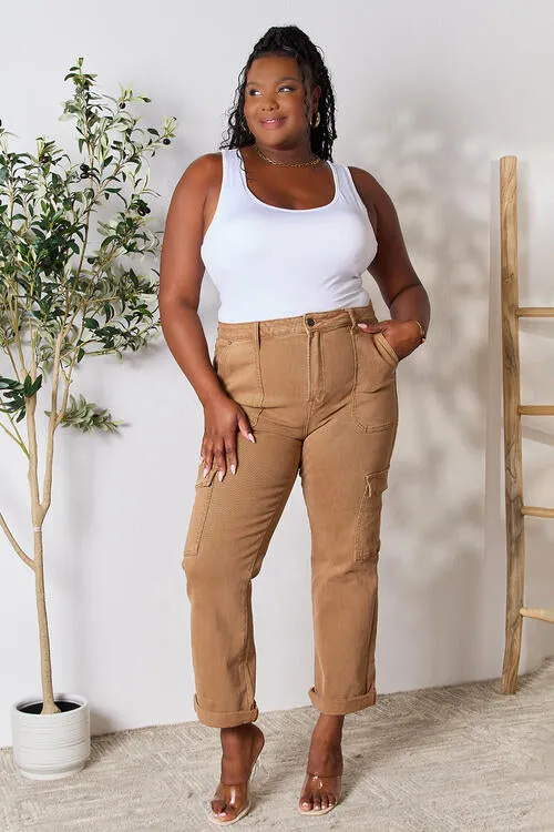 Risen High Waist Straight Jeans