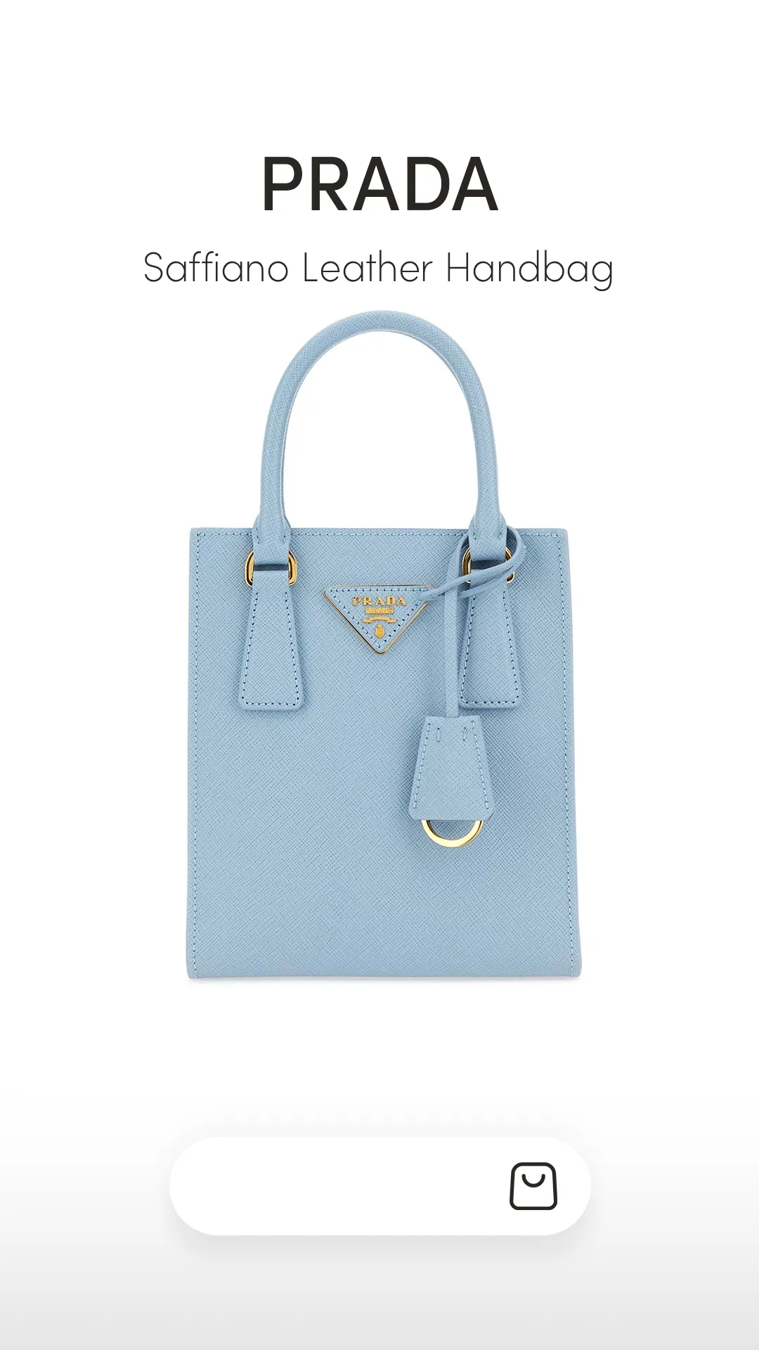 Saffiano Leather Handbag - Baby Blue