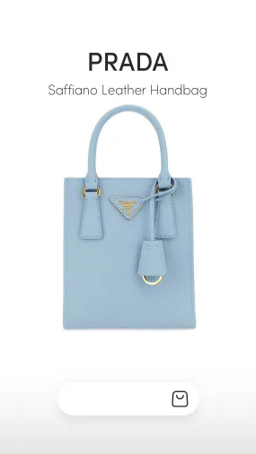 Saffiano Leather Handbag - Baby Blue