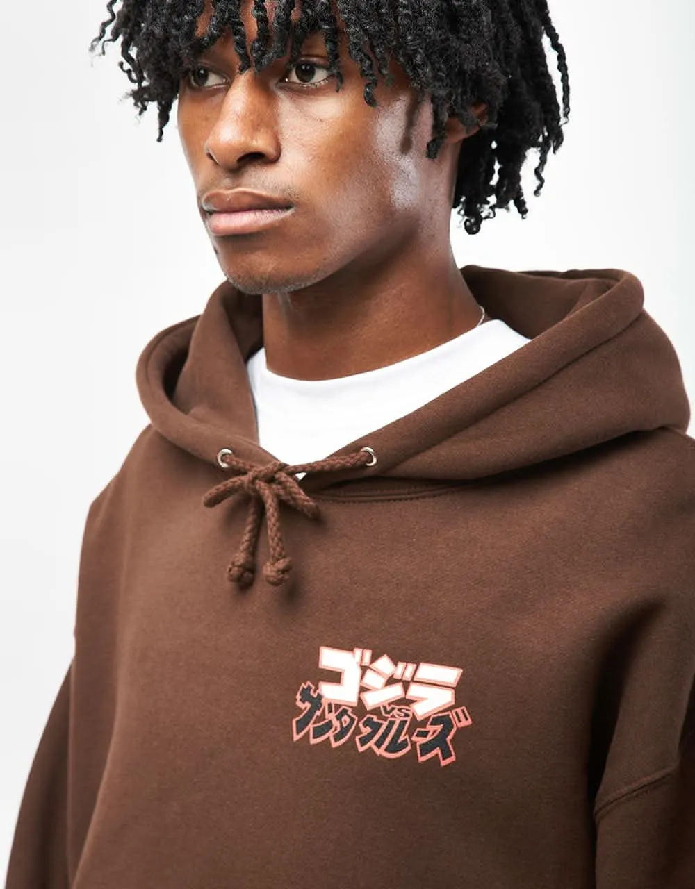 Santa Cruz x Godzilla Hand Heavyweight Pullover Hoodie - Brown