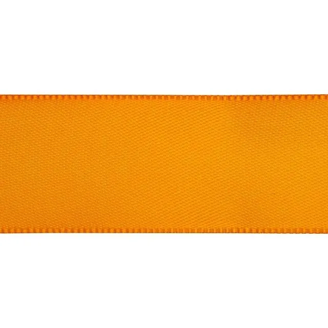 Satin Ribbon, 7/8 Inch Wide, Tangerine Orange (By the Foot)