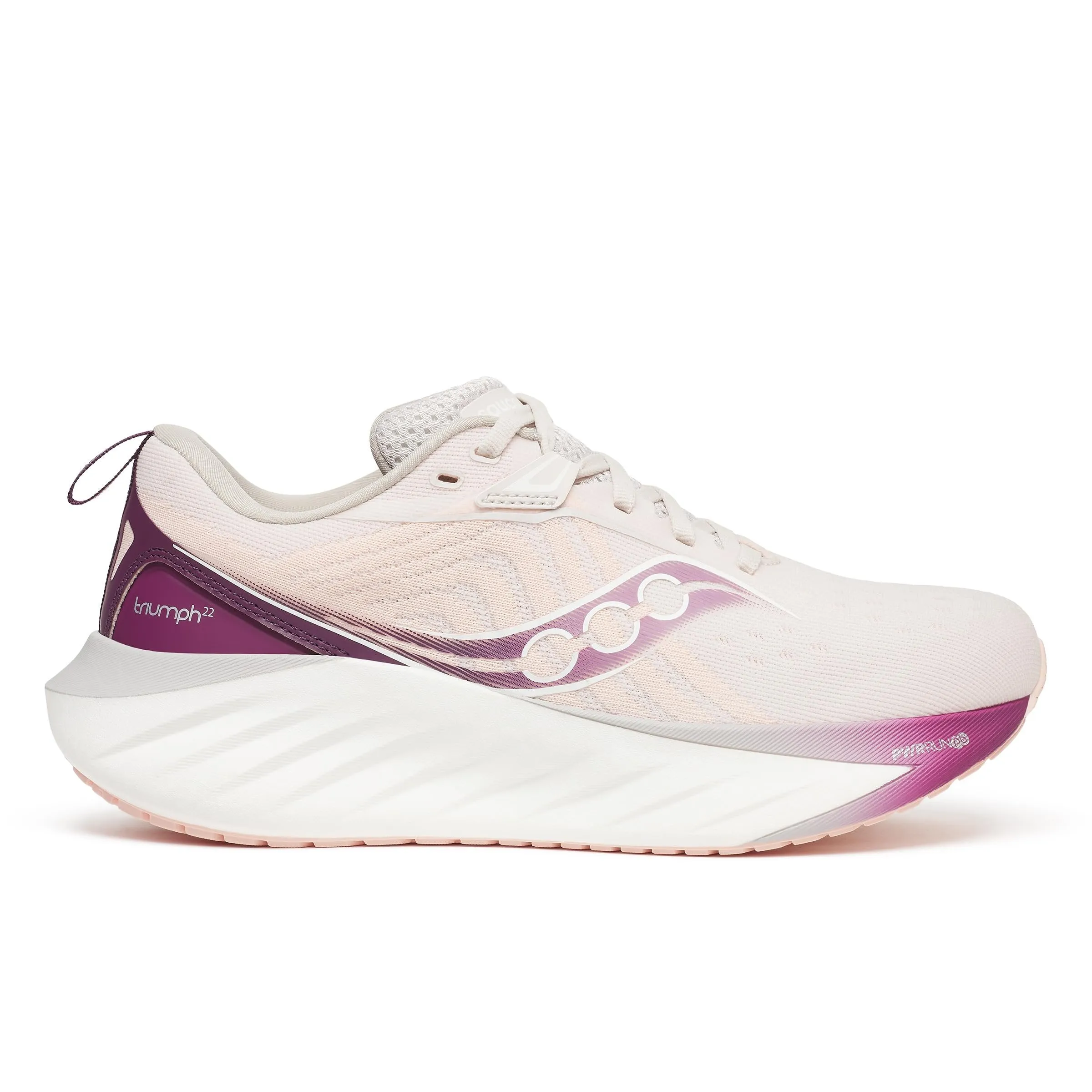 Saucony Women's Triumph 22 Sneaker, Moon/Eggplant, 7