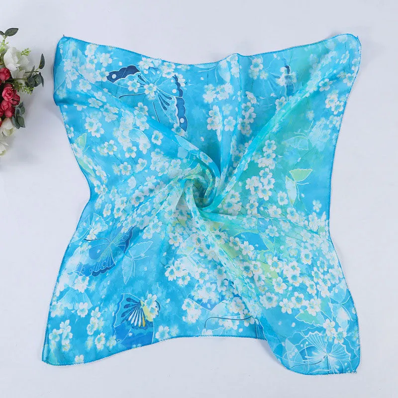 Scarf Luxury From India Scarves Scarfs Square Women Butterfly Printing Head Wrap Kerchief Loose Neck Shawl Casual