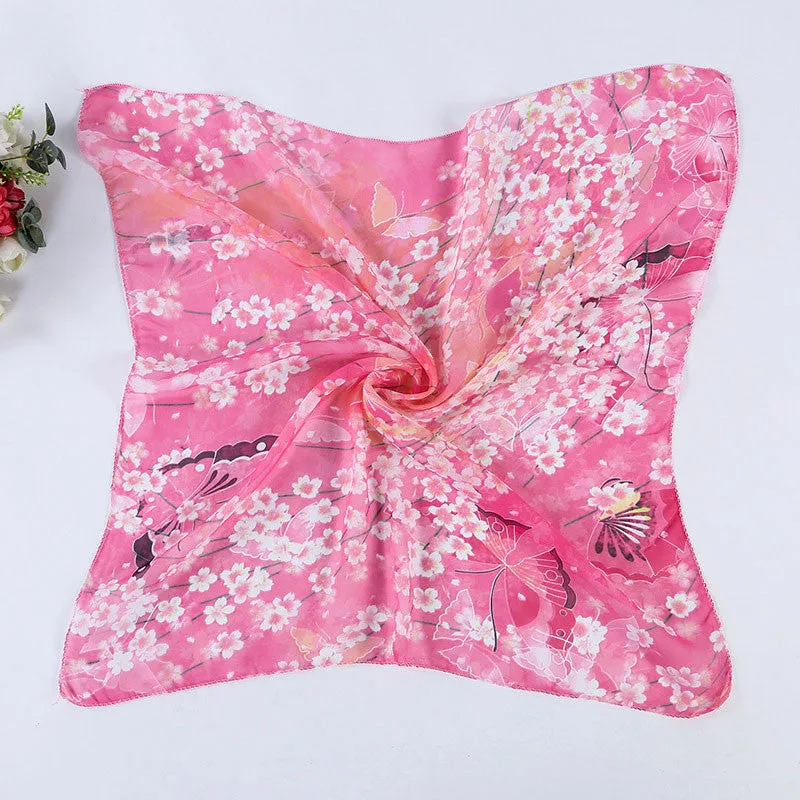 Scarf Luxury From India Scarves Scarfs Square Women Butterfly Printing Head Wrap Kerchief Loose Neck Shawl Casual