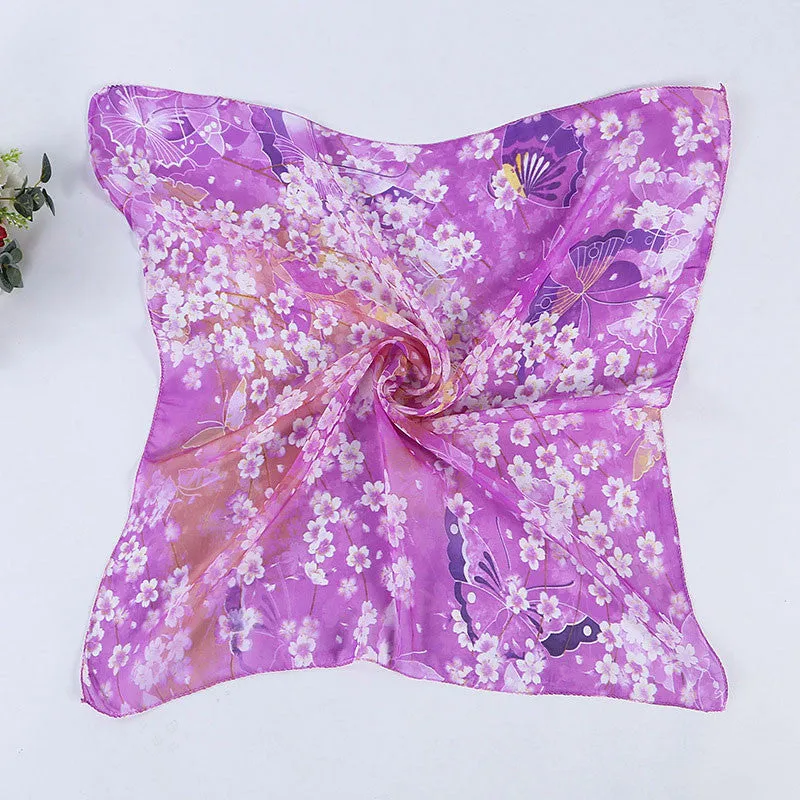 Scarf Luxury From India Scarves Scarfs Square Women Butterfly Printing Head Wrap Kerchief Loose Neck Shawl Casual