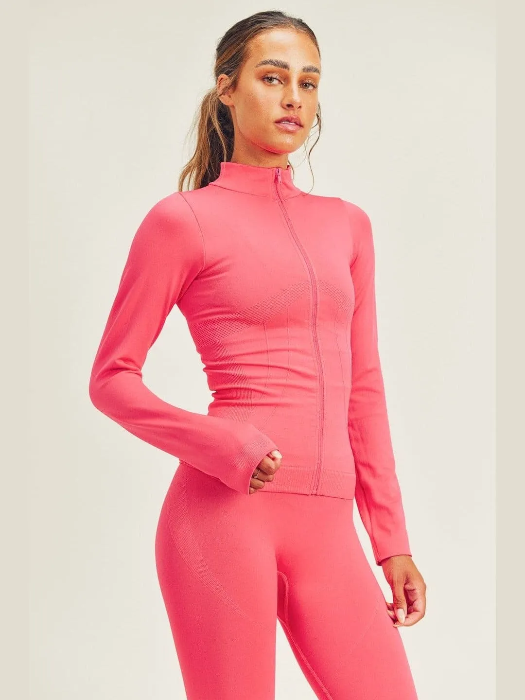 Seamless Long Sleeve Zip Up & Legging Set