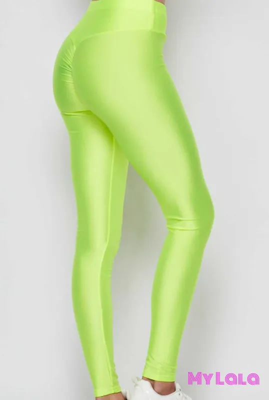 Shiny Booty Lift Leggings (Neon Yellow)