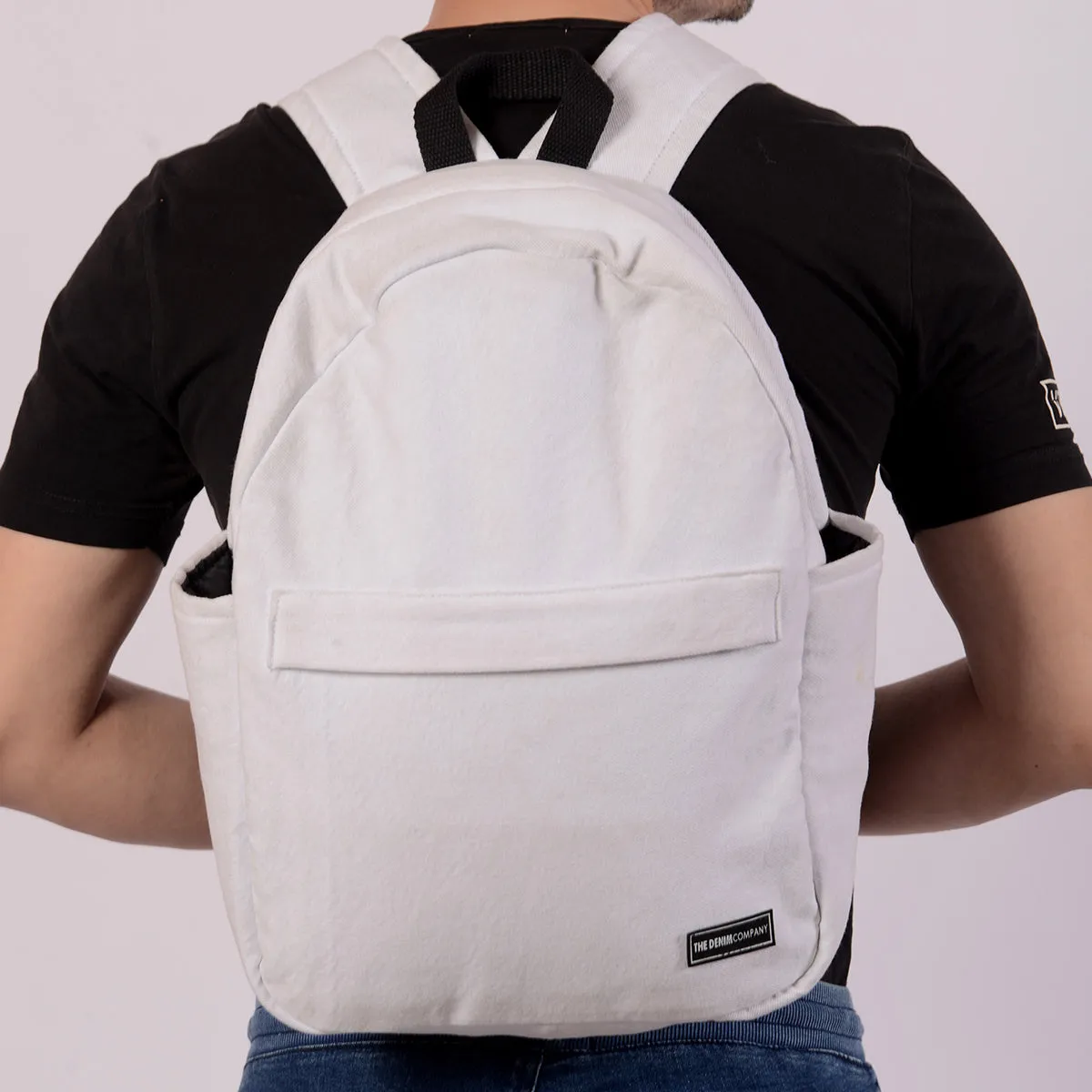 Single Zip Backpack (White)