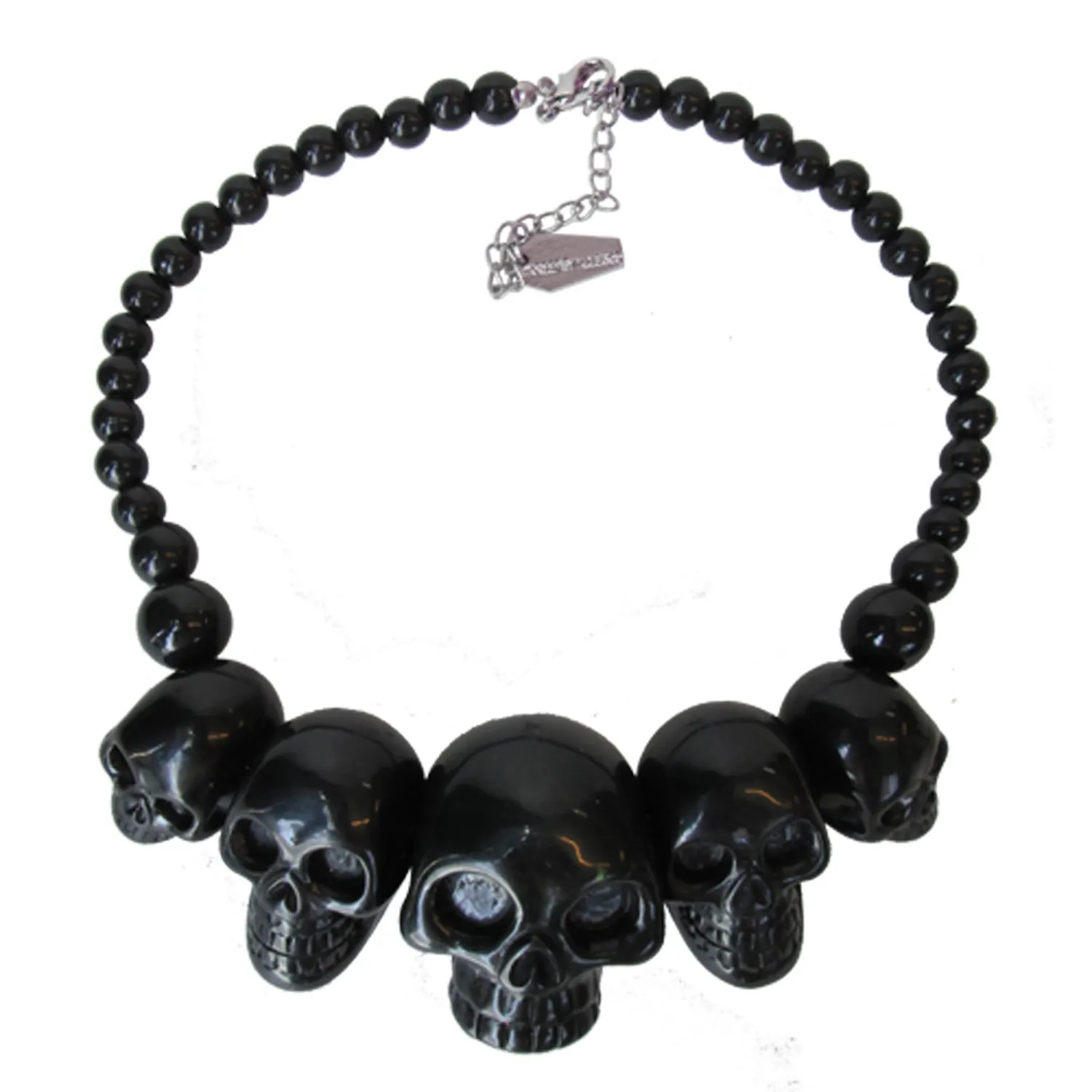 Skulls Black Necklace