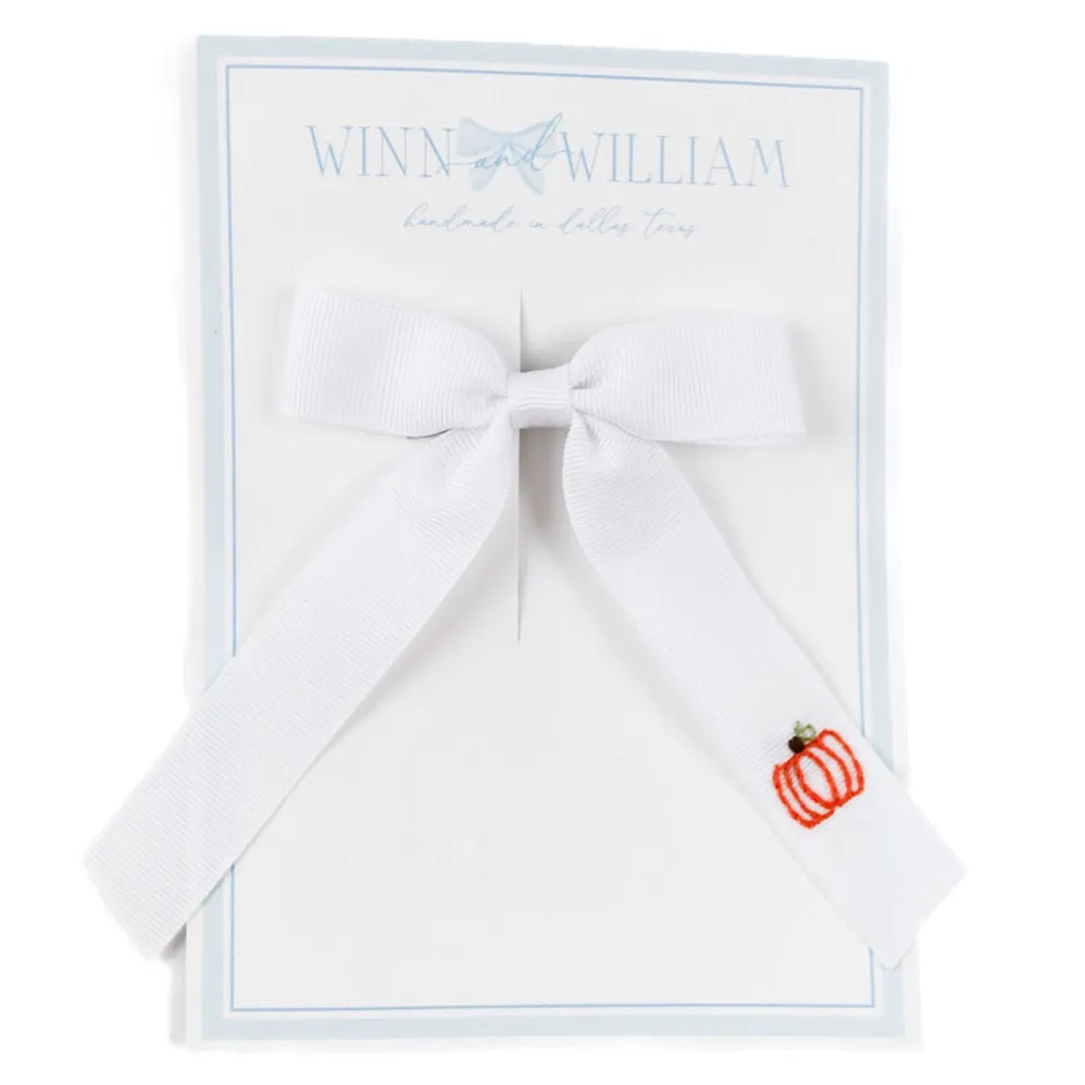 Small Pumpkin Bow - White