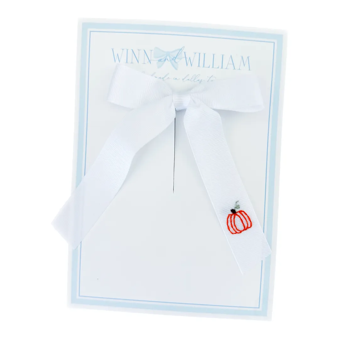 Small Pumpkin Bow - White