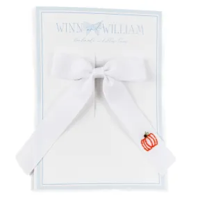 Small Pumpkin Bow - White