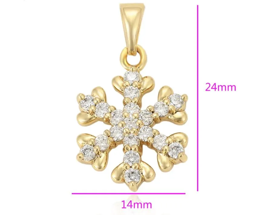 Snowflake Pendant Necklace 14K Gold plated