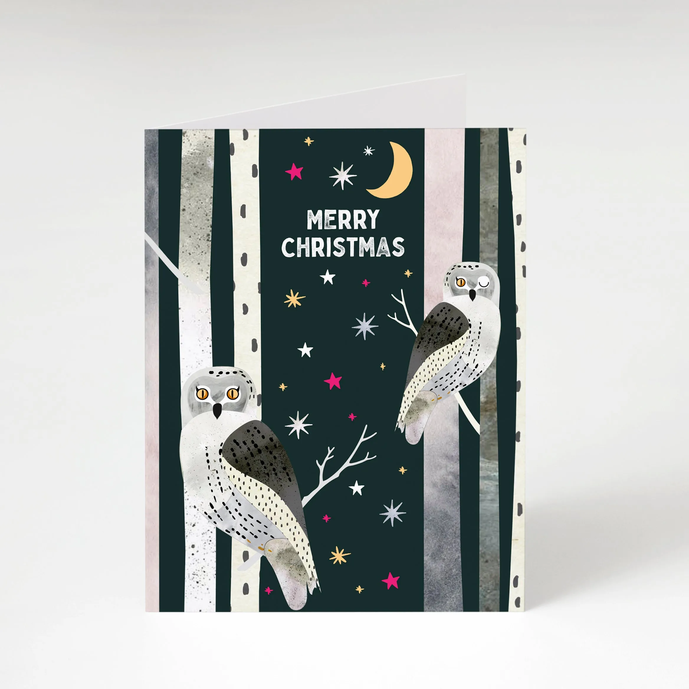 Snowy Owls - A6 Christmas Card